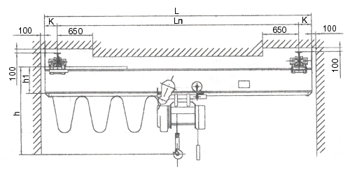 Кран мостовой электрический однобалочный подвесной